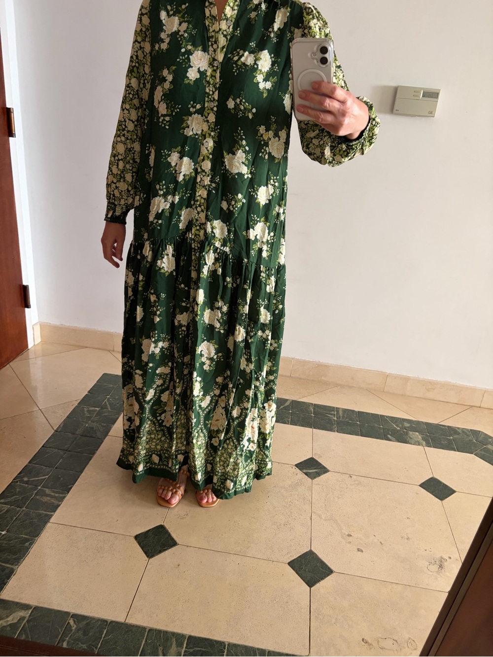 FARM Rio Green Floral Shirt Maxi Dress - Picture 10 of 11
